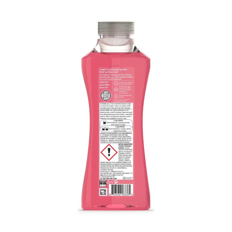Method Laundry Liquid, Revives Colors & Fights Stains, Fresh Peony Scent, 33 Washes - 990 ml - Image 2